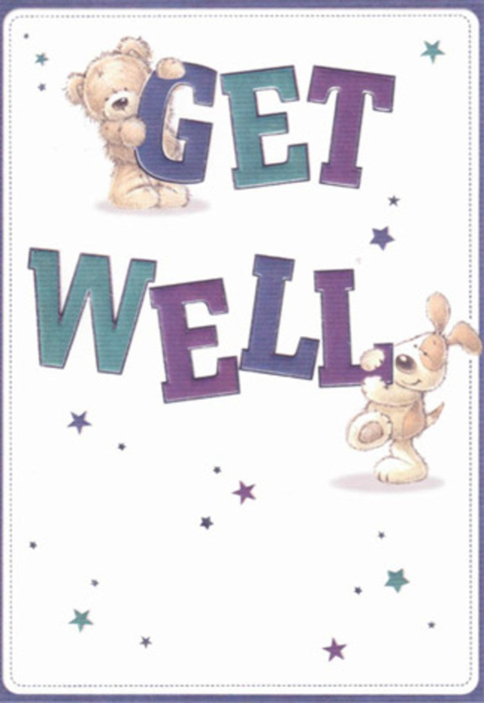 This heartwarming get well card beautifully captures the essence of gentle encouragement, much like the feeling one gets from a stroll through Mayfair's flower-lined lanes. A cuddly teddy bear with plush brown fur sits comfortably atop the robust letters of 'GET,' while a friendly puppy with velvety, floppy ears nudges the 'WELL' text below-a pairing that feels like the perfect embrace between old friends. Veils of twinkling stars in hues of amethyst and teal dance through the scene, casting playful shadows that glimmer against a fresh white backdrop reminiscent of morning sunlight on Berkeley Square. The oversized, hand-lettered typography in shades of purple and aqua grounds the illustration in assured positivity, reflecting the same intention I have when crafting soothing hospital bouquets for neighbours on Brook Street. Touchable textures and carefully chosen colours create a nearly tactile comfort, echoing the meaningful gestures shared between friends and family in Mayfair. Sending this card alongside blooms from Florist Mayfair becomes a small but powerful ritual-a unique combination that radiates hope, comfort, and genuine local care.